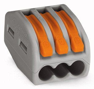 Соединитель WAGO 222-413 на 3 провода (50шт) фото