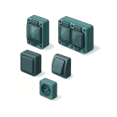 Электроустановочные изделия бытового и промышленного назначения