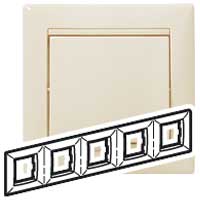 Рамка - Valena - 5 постов - горизонтальный монтаж - слоновая кость - арт. 774355 фото