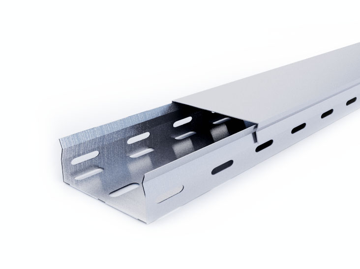 Лоток перф. оцинк. 400х100 ЗАМКОВЫЙ, длина 2 м фото