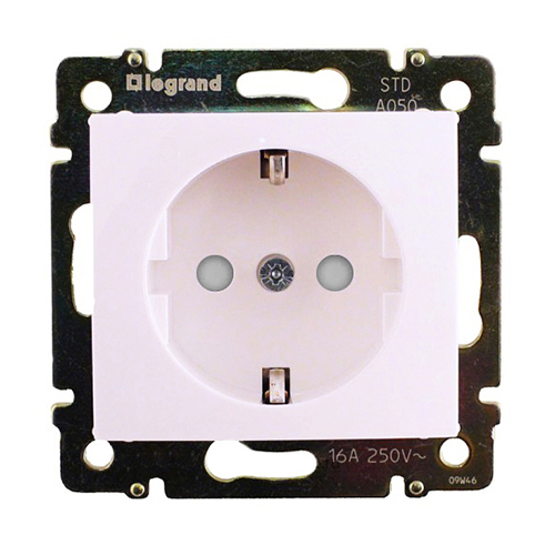 Силовая розетка - Valena - 2К+3 - с защитными шторками - на винтах - 10/16 А - 230/250 В~ - белый - арт. 774421 фото