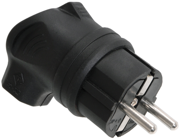 ОМЕГА Вилка угловая каучук 16А 2Р+E IР44 фото