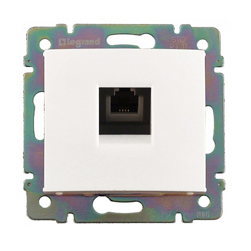 Телефонная розетка - Valena - RJ11 - 4 контакта - 1 выход - белый - арт. 774438 фото