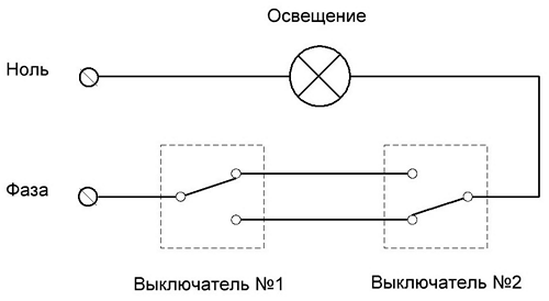 Управление светом из двух мест