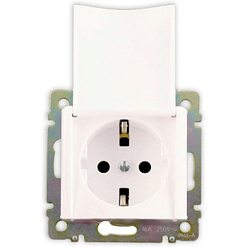 Силовая розетка - Valena - 2К+3 - с откидной крышкой - на винтах - 10/16 А - 230/250 В~ - белый - арт. 774422 фото