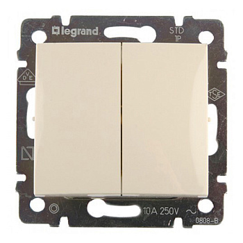 Переключатель на два направления двухклавишный - Valena - 10 A - 250 В~ - слоновая кость - арт. 774308 фото