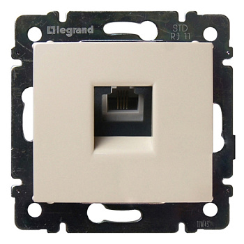 Телефонная розетка - Valena - RJ11 - 4 контакта - 1 выход - слоновая кость - арт. 774338 фото