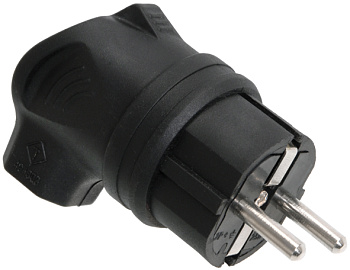 ОМЕГА Вилка угловая каучук 16А 2Р+E IР44 фото